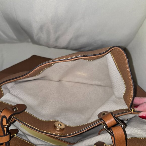 Dooney & Bourke Sloan Pebble Leather Tote – Saddle Tan – Gold Hardware - Picture 2 of 9